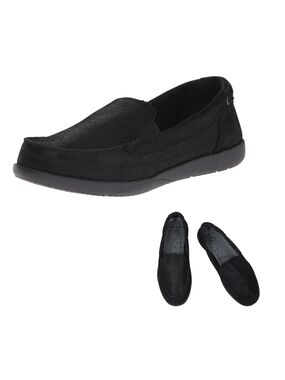 CROCS "Walu" Minimalist Shimmer Leather Slide-In Loafers